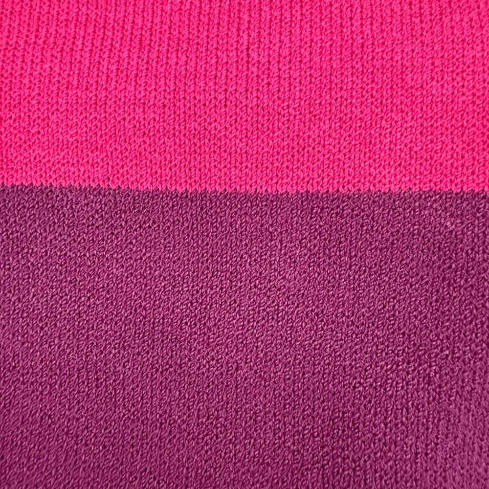 Vintage St John Pink Purple Black Color Block Long Sleeve Wool Knit Dress Size 4 - Picture 11 of 11
